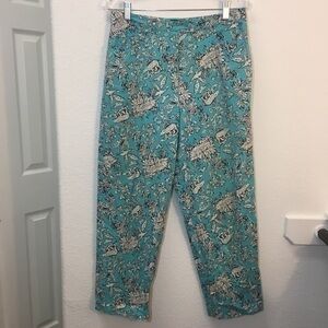 Etcetera Capri Pants Asian Animal Bears Birds